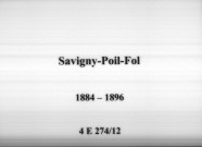 Savigny-Poil-Fol : actes d'état civil.