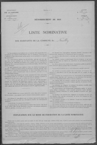 Neuilly : recensement de 1931