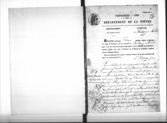 Montigny-en-Morvan : actes d'état civil.