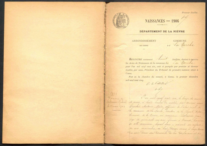 La Marche : actes d'état civil.