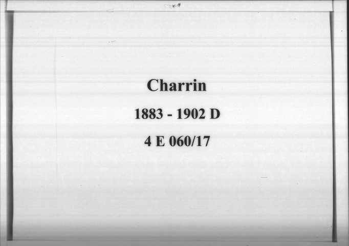 Charrin : actes d'état civil (décès).