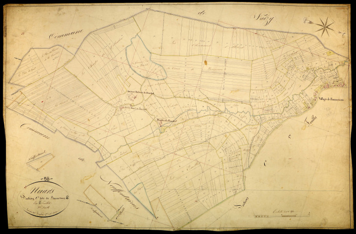 Nuars, cadastre ancien : plan parcellaire de la section C dite de Bonneçon, feuille 2