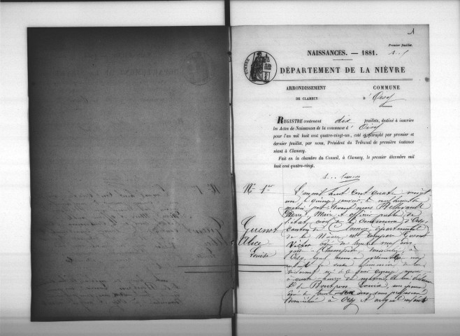 Oisy : actes d'état civil.