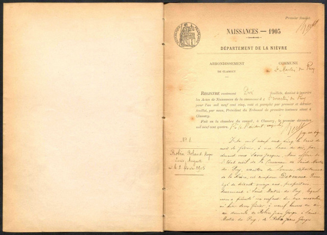 Saint-Martin-du-Puy : actes d'état civil.