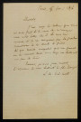 VIEL-CASTEL (Louis de), diplomate (1800-1887) : 1 lettre.