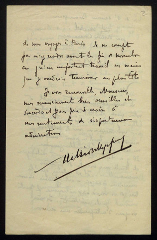 VERSEPUY (Marius), folkloriste, au Puy-en-Velay (1882-1972) : 2 lettres.