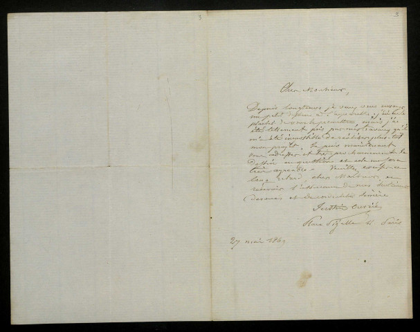 OUVRIÉ (Justin), peintre (1806-1879) : 8 lettres.