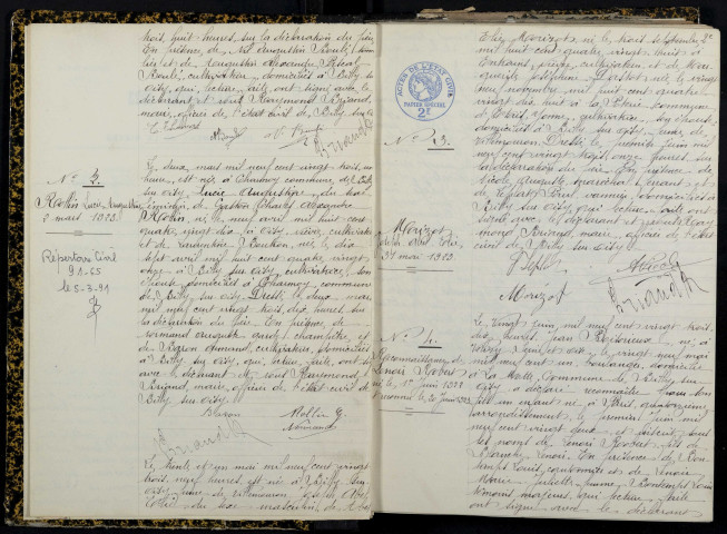 Billy-sur-Oisy : actes d'état civil.