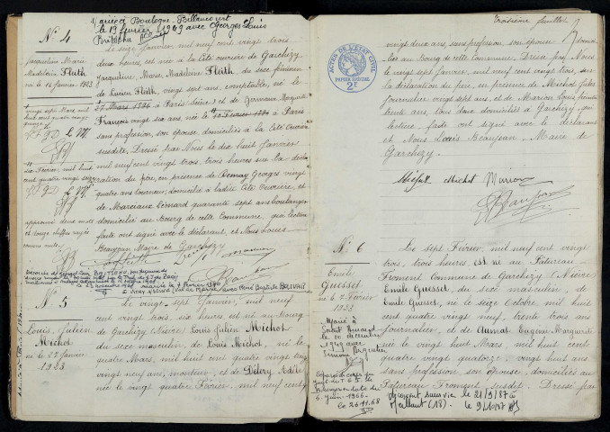 Garchizy : actes d'état civil (naissances).