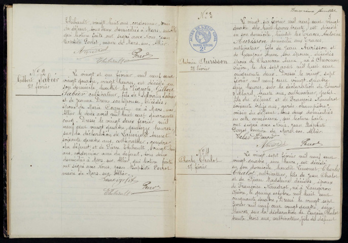 Mars-sur-Allier : actes d'état civil.