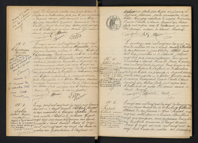 Saint-Amand-en-Puisaye : actes d'état civil, table décennale.