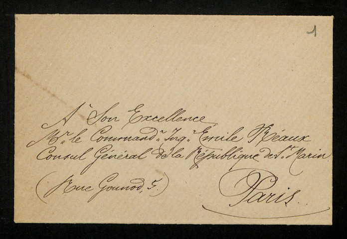 RÉAUX (Émile), consul général de Saint-Marin à Paris : 3 lettres.