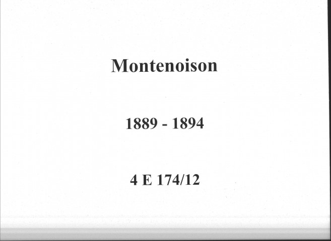 Montenoison : actes d'état civil.