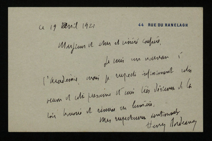 BORDEAUX (Henry), écrivain, membre de l'Académie française (1870-1963) : 2 lettres, 1 carte postale illustrée.