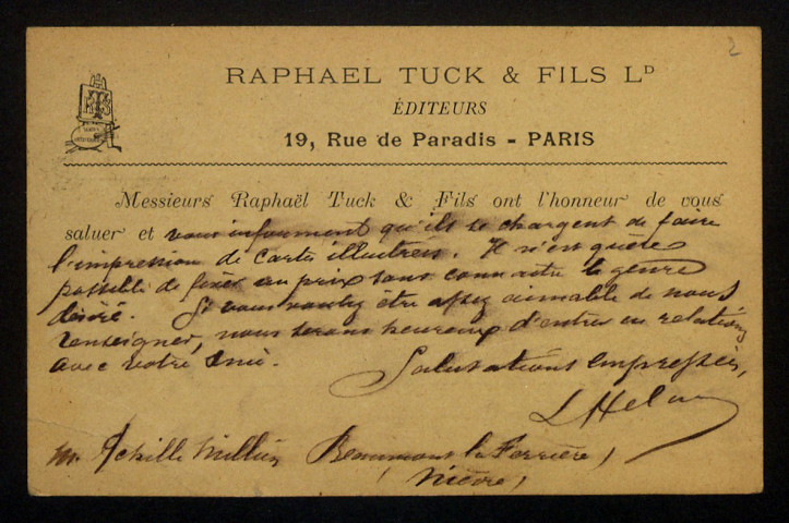 TUCK (Raphaël et fils), libraire éditeur à Paris : 4 lettres.