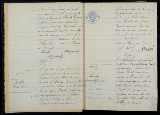 Alligny-en-Morvan : actes d'état civil.