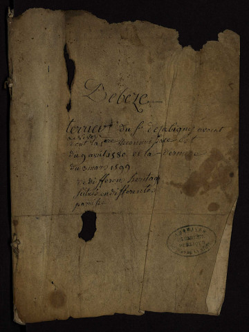 Tenures personnelles en la paroisse de Parigny-sur-Sardolles et ses environs : terrier pour le sieur de Corbigny, avocat à Nevers, avec table nominative.