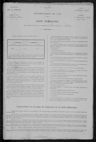 Lavault-de-Frétoy : recensement de 1891