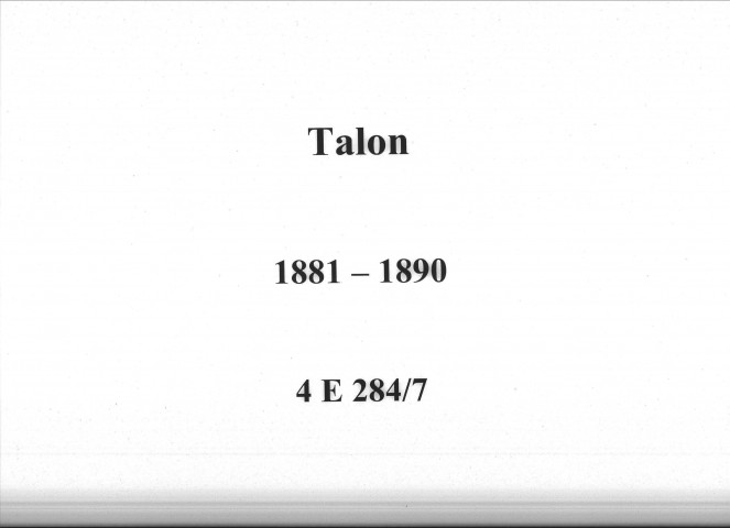 Talon : actes d'état civil.