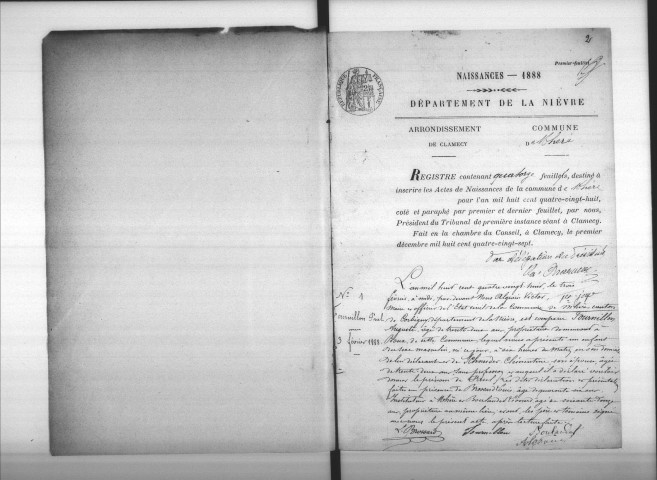 Mhère : actes d'état civil.