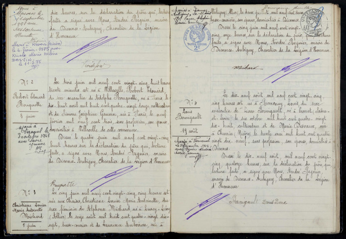 Diennes-Aubigny : actes d'état civil.