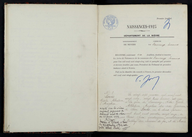 Saincaize-Meauce : actes d'état civil.