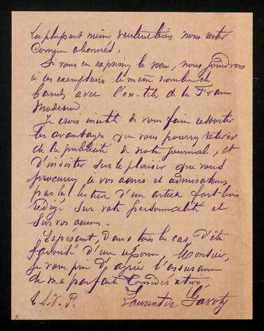 GAVOTY (Laurent de), publiciste, directeur de la France moderne : 2 lettres.