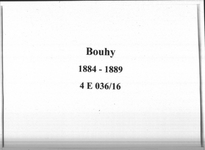 Bouhy : actes d'état civil.
