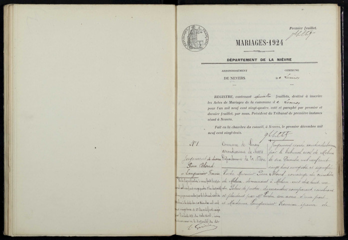 Limon : actes d'état civil.