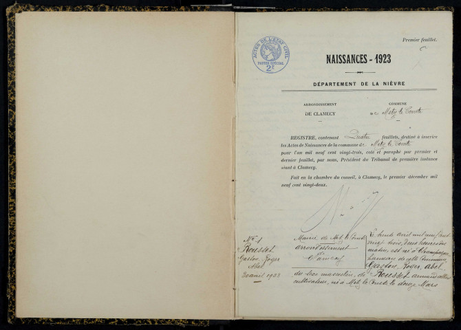 Metz-le-Comte : actes d'état civil.