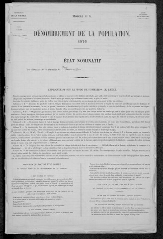Montreuillon : recensement de 1876