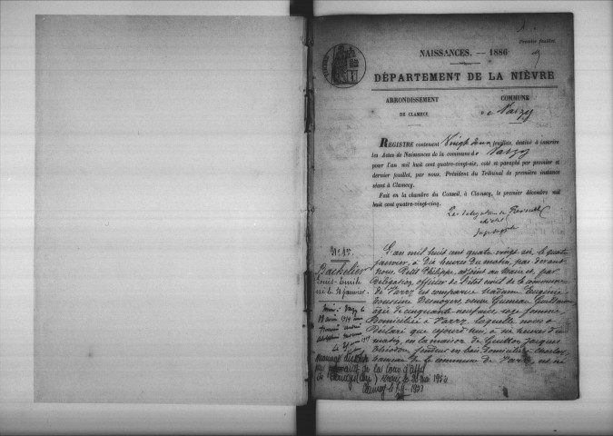 Varzy : actes d'état civil.