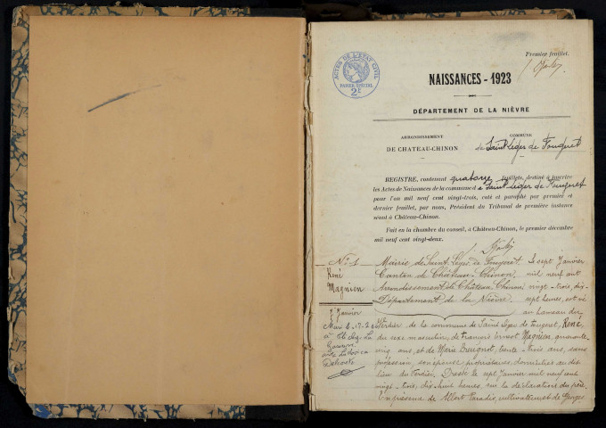 Saint-Léger-de-Fougeret : actes d'état civil.