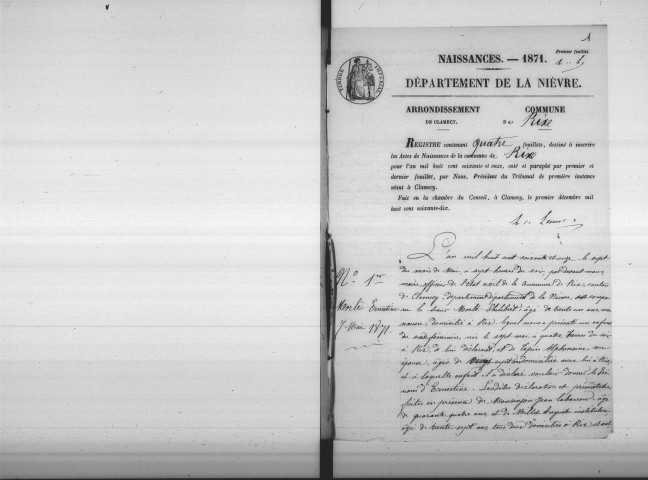 Rix : actes d'état civil.