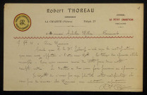 THOREAU (Robert), imprimeur et publiciste à La Charité-sur-Loire (Nièvre) : 2 lettres.