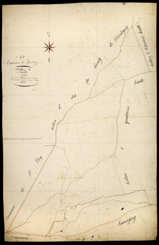 Montigny-aux-Amognes, cadastre ancien : plan parcellaire de la section C dite de Noille, feuille 4