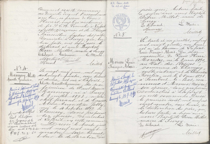 Surgy : actes d'état civil.