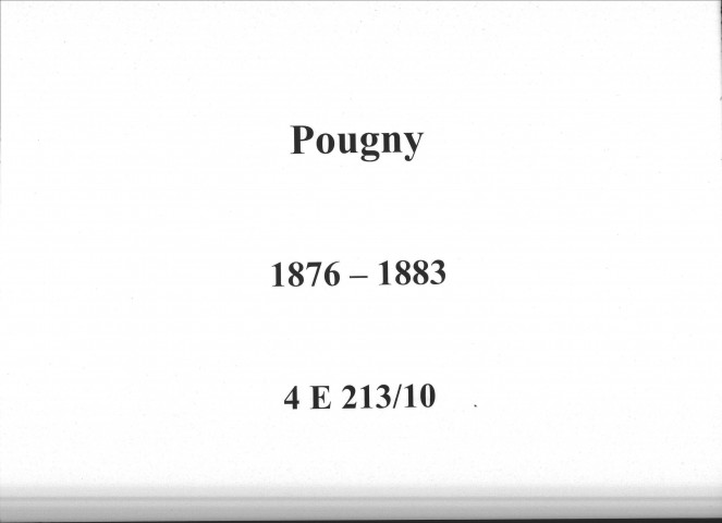 Pougny : actes d'état civil.