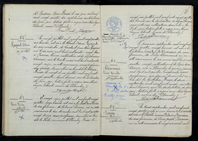 Planchez : actes d'état civil.