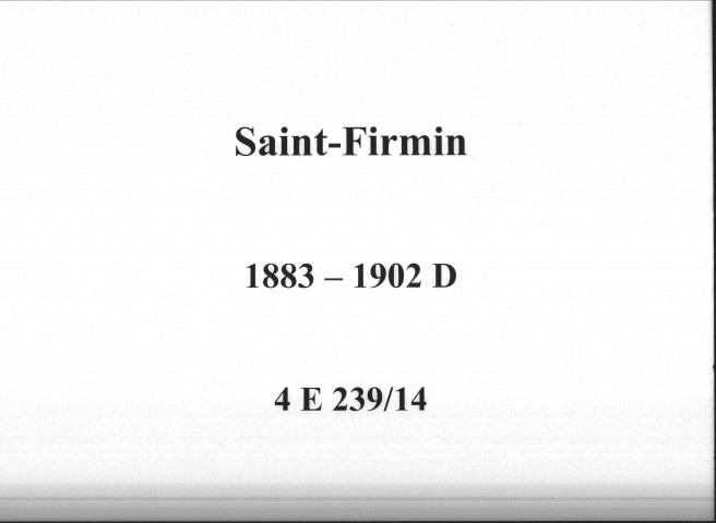 Saint-Firmin : actes d'état civil (décès).