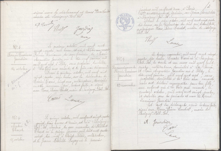 Savigny-Poil-Fol : actes d'état civil.