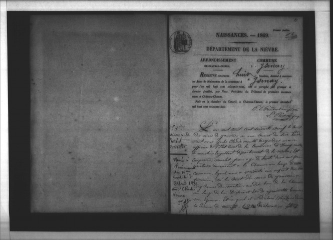 Isenay : actes d'état civil.