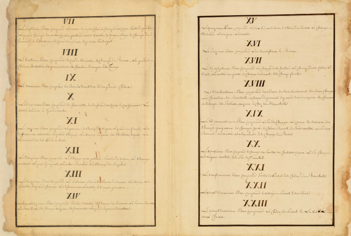 Renouvellement du "livre des plans de la rente noble, cour et châtellenie de Guerchy" : atlas terrier.