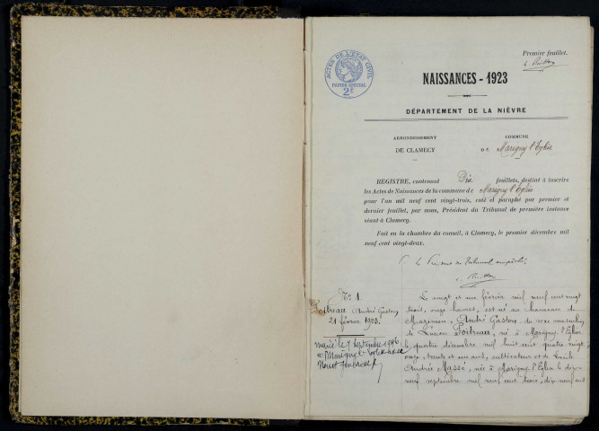 Marigny-l'Église : actes d'état civil.