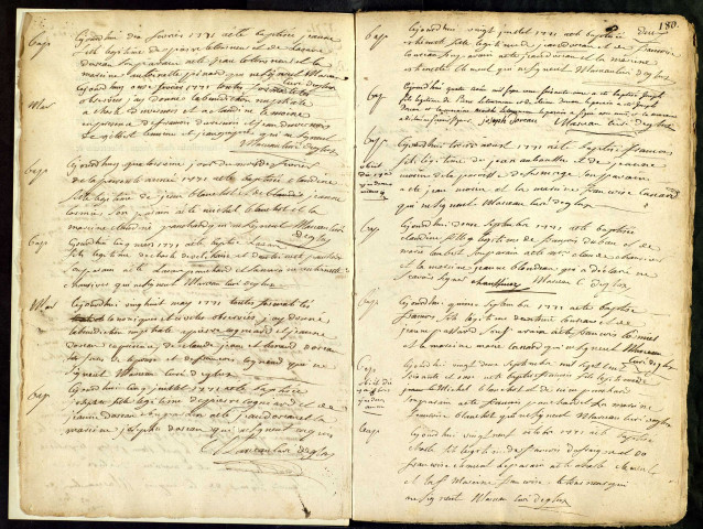 Glux-en-Glenne : registres paroissiaux.