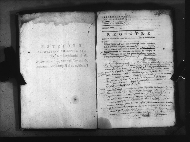 Epiry : actes d'état civil.