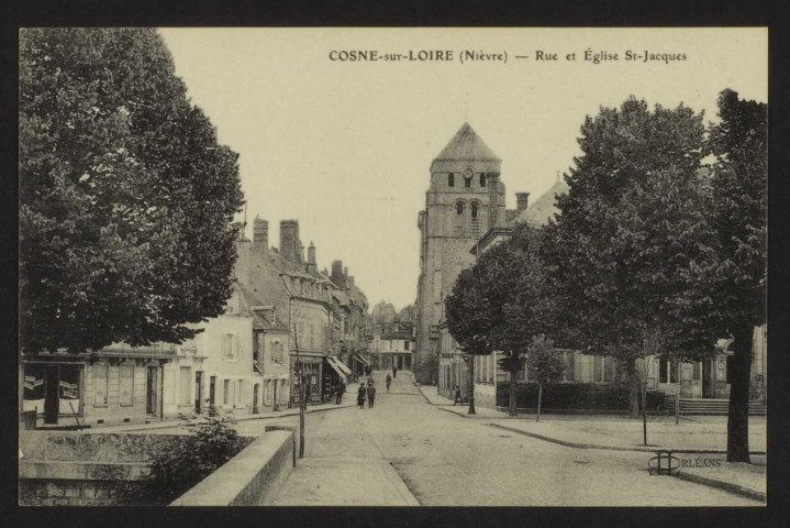 COSNE-sur-LOIRE (Nièvre) – Rue et Eglise St-Jacques