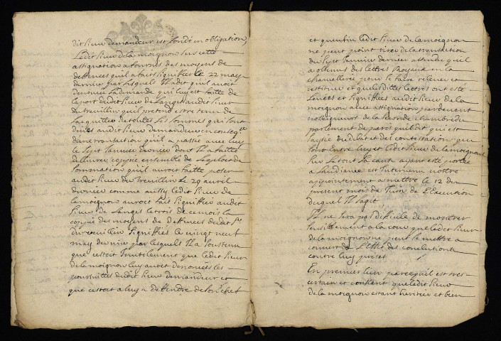 Contentieux (procédure civile). - Saisie réelle Philippes et de Lamoignon sa femme contre feu de Berthier sieur de Vannay (commune de Saint-Benin-d'Azy), opposition de Langes et consorts légataires : copie du jugement de 1711 (25 juin 1711), sentence (8 juillet 1711).
