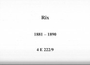 Rix : actes d'état civil.