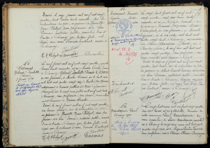 Corancy : actes d'état civil.